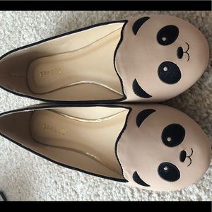 Bamboo Panda flats in Beige Size US8